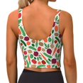 thumbnail image 4 of Goofa Vegetables Printed Sports Bras for Women, High Impact Running Bra Workout Crop Tank Tops Longline Sports Bra Push up-XX-Large, 4 of 9