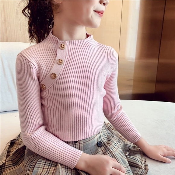 Chemise à Manches Longues en Coton pour Filles / Rose / 7