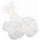 thumbnail image 1 of Guantes de novia largos blancos de terciopelo satinado, suaves al tacto, para fiesta de té formal, elásticos, con tul plisado y puños con volantes sobre el codo., 1 of 9