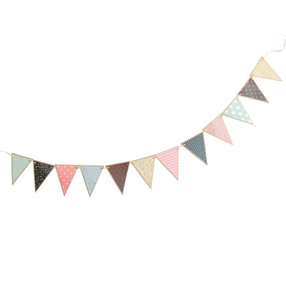 PBPBOX 1Pc Banquet Bunting Multicolor Party Hanging Pennant Decorative Birthday Banner