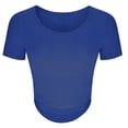 thumbnail image 4 of Wycnly Womens Tops Dressy Casual Soft Breathable Knitted Ribbed Workout Sports Slim Fit Tunic Shirts Summer Short Sleeve Round Neck Tops Solid Blouse Blue m, 4 of 6