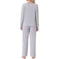 thumbnail image 3 of INSPIRE CHIC Womens Ribbed Knit Pajamas Sets 2 Piece Long Sleeve Top and Pants Sleepwear Pjs Loungewear Outfits S Light Grey, 3 of 5