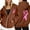 Z01 Brown, variant on Oversized Sweatshirt For Women Solid Color Zip Up Hoodie Pullover Cancer Awareness Month Drawstring Casual Comfortable For Everyday Wear Tops Clothes With Pocket