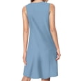 thumbnail image 2 of Gray blue Spring Summer Dresses for Women Fashion T-shirt Dress Casual Sleeveless Loose Sundress with Pockets, 2 of 5