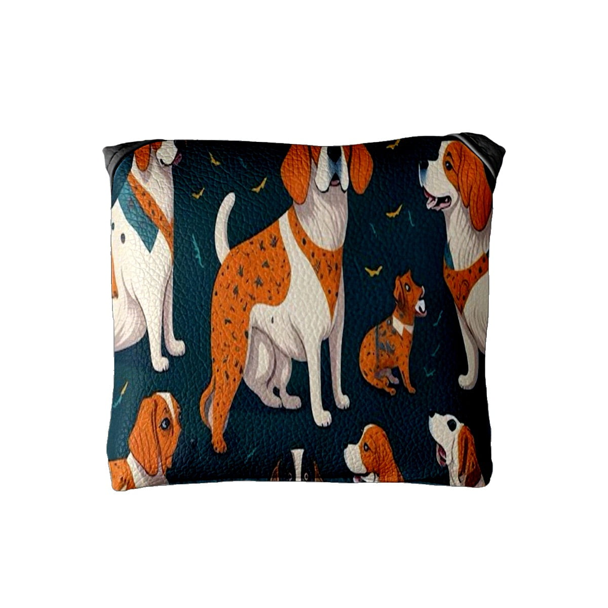 Golf Mallet Putter Cover Premium Leather Golf Putter Head Cover with Magnetic Closure, Golf Cover for Men and Women Puppy Pattern