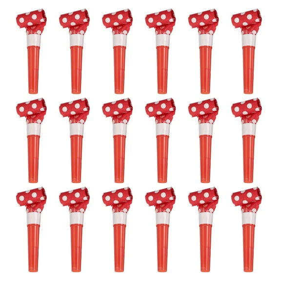 Uxcell 18 Pcs Colorful Noise Makers Plastic Party Blowers Party Favors for Birthday Parties Holiday Christmas New Years Gift Favors, Red