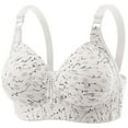 thumbnail image 2 of Bras for Women No Underwire Wireless Bras Ndbuld Women's Non Steel Hoop Gathered Middle Button Breastfeeding Breathable Elastic Underwear Daily Bra White L, 2 of 5