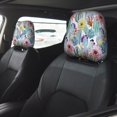 thumbnail image 2 of Kdxio Cactus Pattern Print 2 Piece Car Head Rest Covers Set Auto Front/Rear Seats Headrest Cover Universal Fit Most Cars,Sedan, SUV, 2 of 9