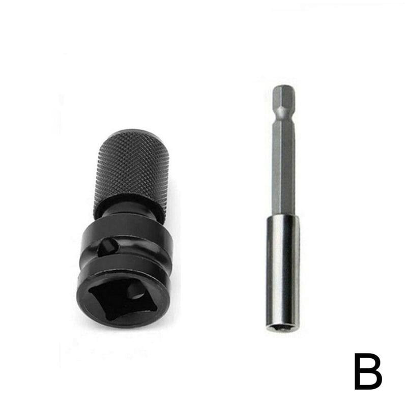 1/2" Drive To 1/4" Socket Adapter Hex Drill Chuck Change For Impact Wrench M5M6