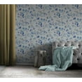 thumbnail image 3 of Botanical Chinoiserie White and Blue Wallpaper, 3 of 6