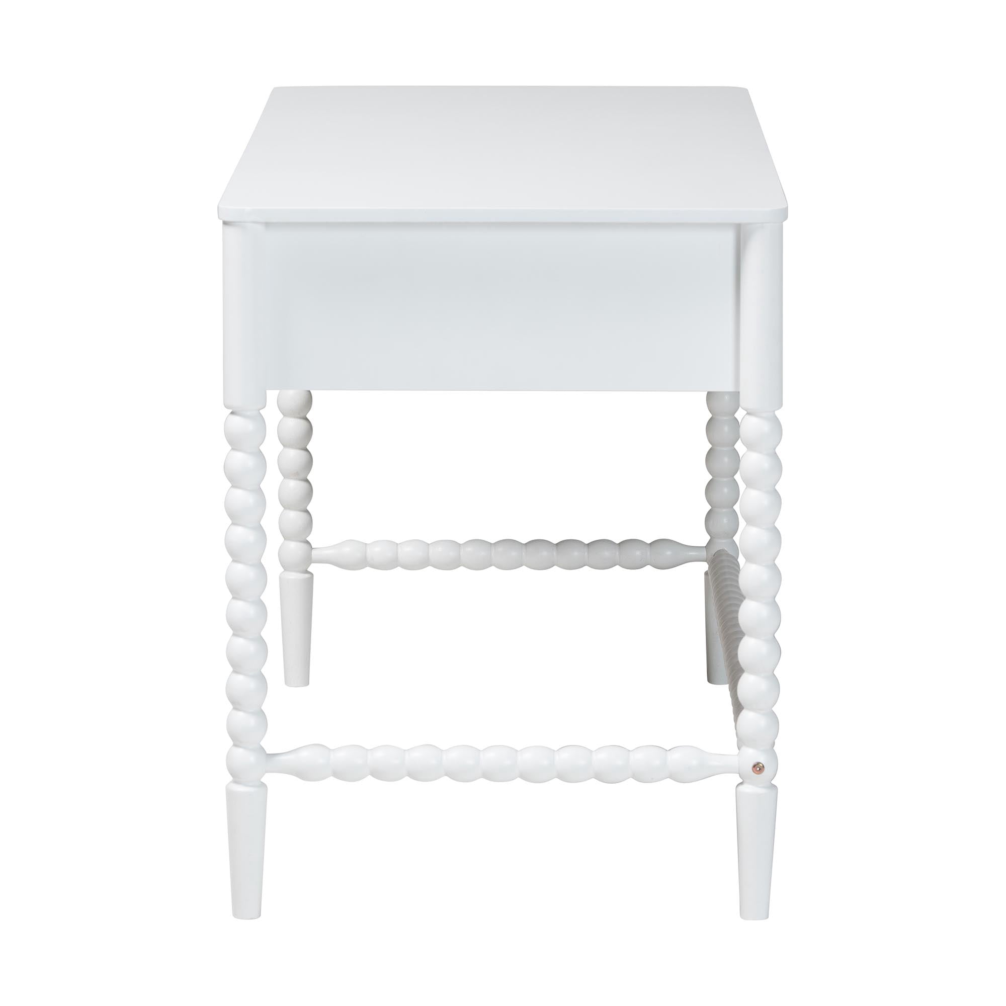 Baxton Studio Lucera Farmhouse Writing Desk, 3-Drawer, White