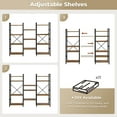 thumbnail image 3 of 4 Tiers Industrial Bookcase and Bookshelf, Metal Wood 11 Display Shelves, Large Book Shelf for Living Room, Storage Shelf Organizer, Book Case in Brown, 3 of 10