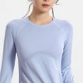 thumbnail image 3 of Neewe Seamless Long Sleeve Shirts for Women Waist Length - Workout Athletic Running Gym Yoga Tops Crewneck Breathable, 3 of 5