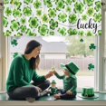 thumbnail image 4 of St. Patrick's Day Valance for Windows Lucky Clover Curtains Valances Green Shamrock Rod Pocket Valance Window Treatments Spring Holiday Short Curtains for Kitchen Living Room Bedroom Bathroom 54x18, 4 of 5