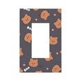 thumbnail image 1 of DouZhe 1-Gang Decorator/Rocker Wallplate, Brown Cartoon Bear Decorative Wall Plates, 1 of 7