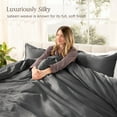 thumbnail image 3 of Bare Home Organic Cotton Duvet Cover Set - 400 Thread Count - Sateen Weave - Queen, Gray, 3-Pieces, 3 of 10