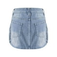 thumbnail image 5 of Oplxuo High Stretchy Cargo Skirt for Women, Low Waist Y2k Mini Skirt Cute Denim Skirt with Pockets, 5 of 6