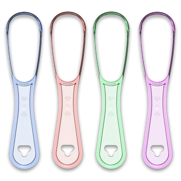 4 Uds limpiador de lengua raspador de lengua de plástico cepillo de limpieza limpiador raspador de lengua para adultos y niños