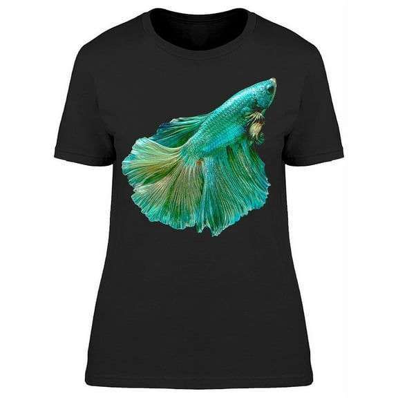 Light Blue Metalic Betta Fish T-Shirt Women -Image by Shutterstock, Female x-Large