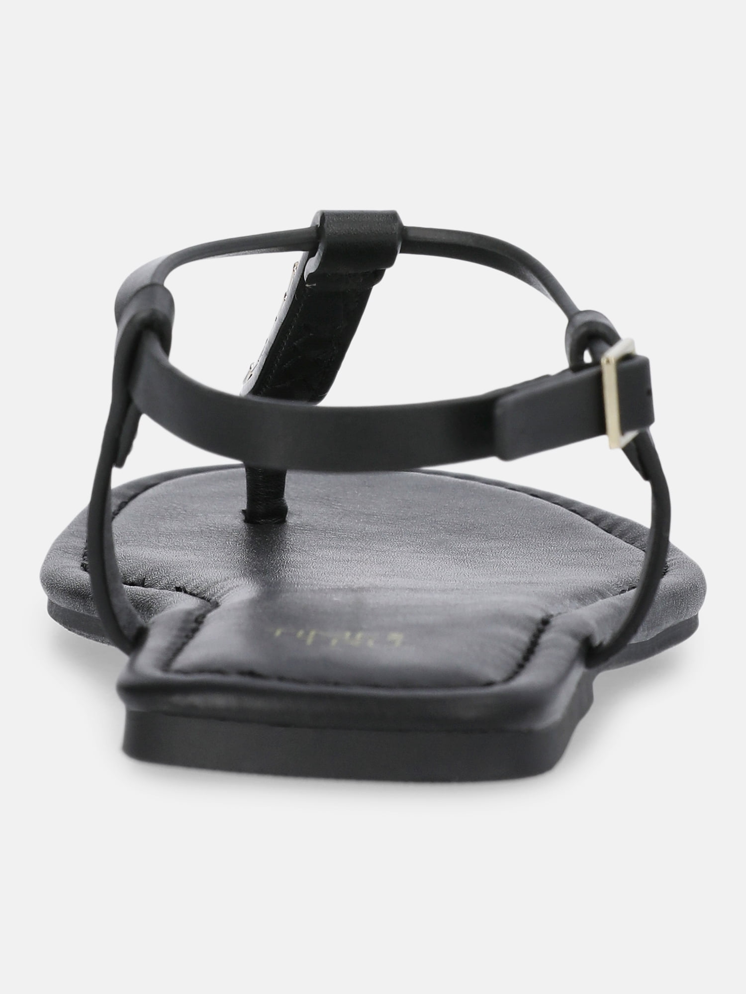 Time and Tru Women's Hardware Faux Leather Thong Sandals