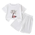 thumbnail image 1 of Odeerbi Niños Niñas Lindo Estampado Atlético Conjuntos Manga Corta Camiseta Pantalones Cortos Conjunto Suelto Ropa Deportiva Para 3-12 Años, 1 of 9