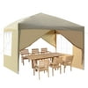UBesGoo 10'x 10' Khaki EZ Pop UP Party Tent Outdoor Canopy Folding Gazebo W/Carry Bag | Khaki