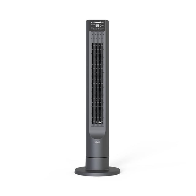 Ventilador Atvio de torre 40 pulgadas digital negro con oscilación de 75°, temporizador de 12 horas, 3 modos de viento y panel táctil, diseño vertical con asa para transporte, ideal para refrescar habitaciones y espacios reducidos.