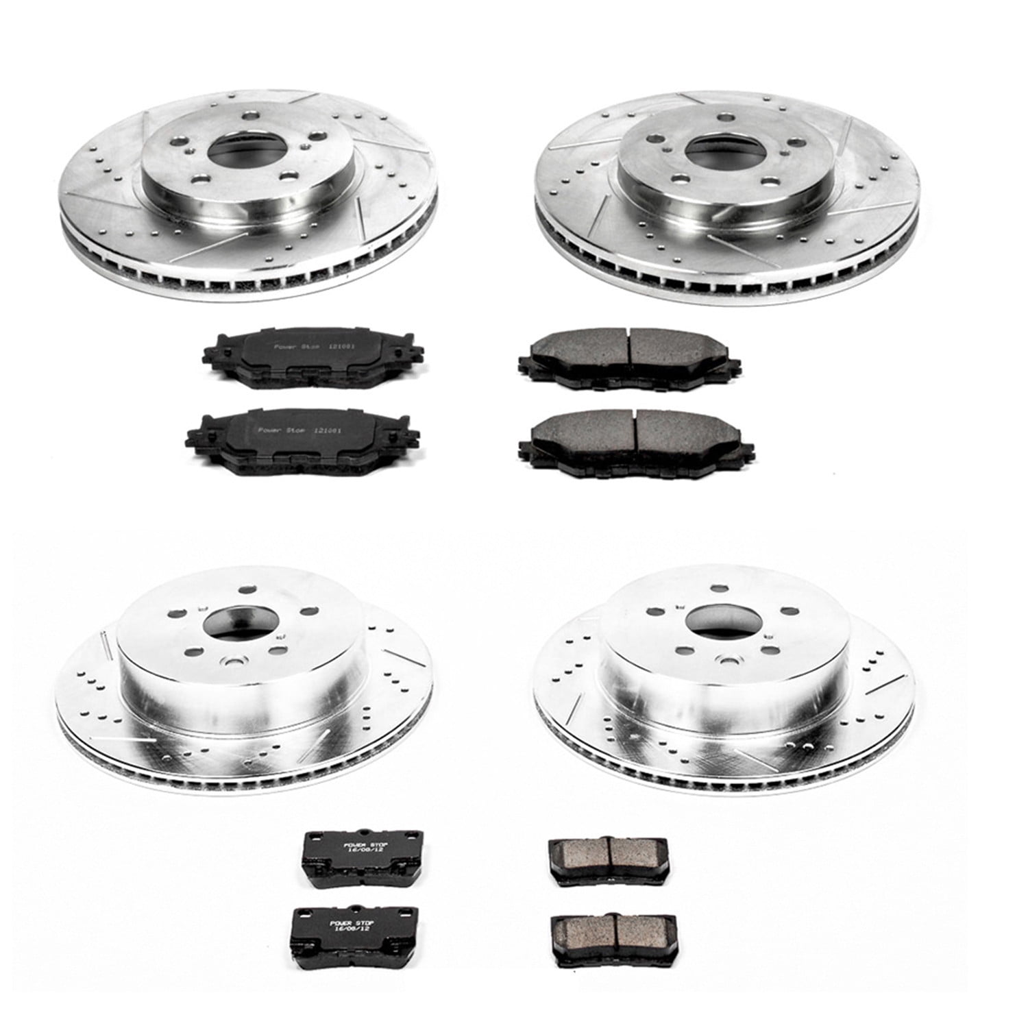 PowerStop Front and Rear Z23 Evolution Sport Carbon-Fiber Ceramic Brake Pad and Drilled & Slotted Rotor Kit Fits: LEXUS Select Models K5937