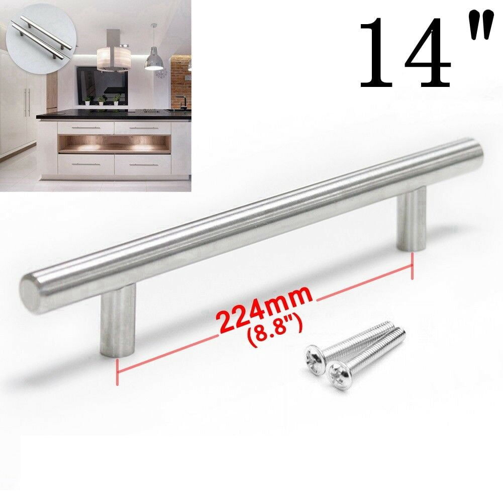 Lohoms 10 Pack 14 inches Stainless Steel T Bar, Kitchen Door Cabinet Handles Pull Knobs T Bar, Brushed Cupboard Drawer Pulls, 14"