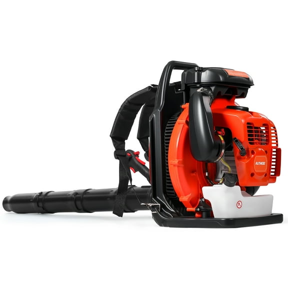 75.6CC 912 CFM 206 MPH 49N Gas Backpack Leaf Blower, Commercial Gas Leaf Blower w/Large 2-Stage Air Filter, Cruise Control, 6.0 HP 2-Stroke Gas Backpack Blower for Snow Removal, Yard Lawn Care