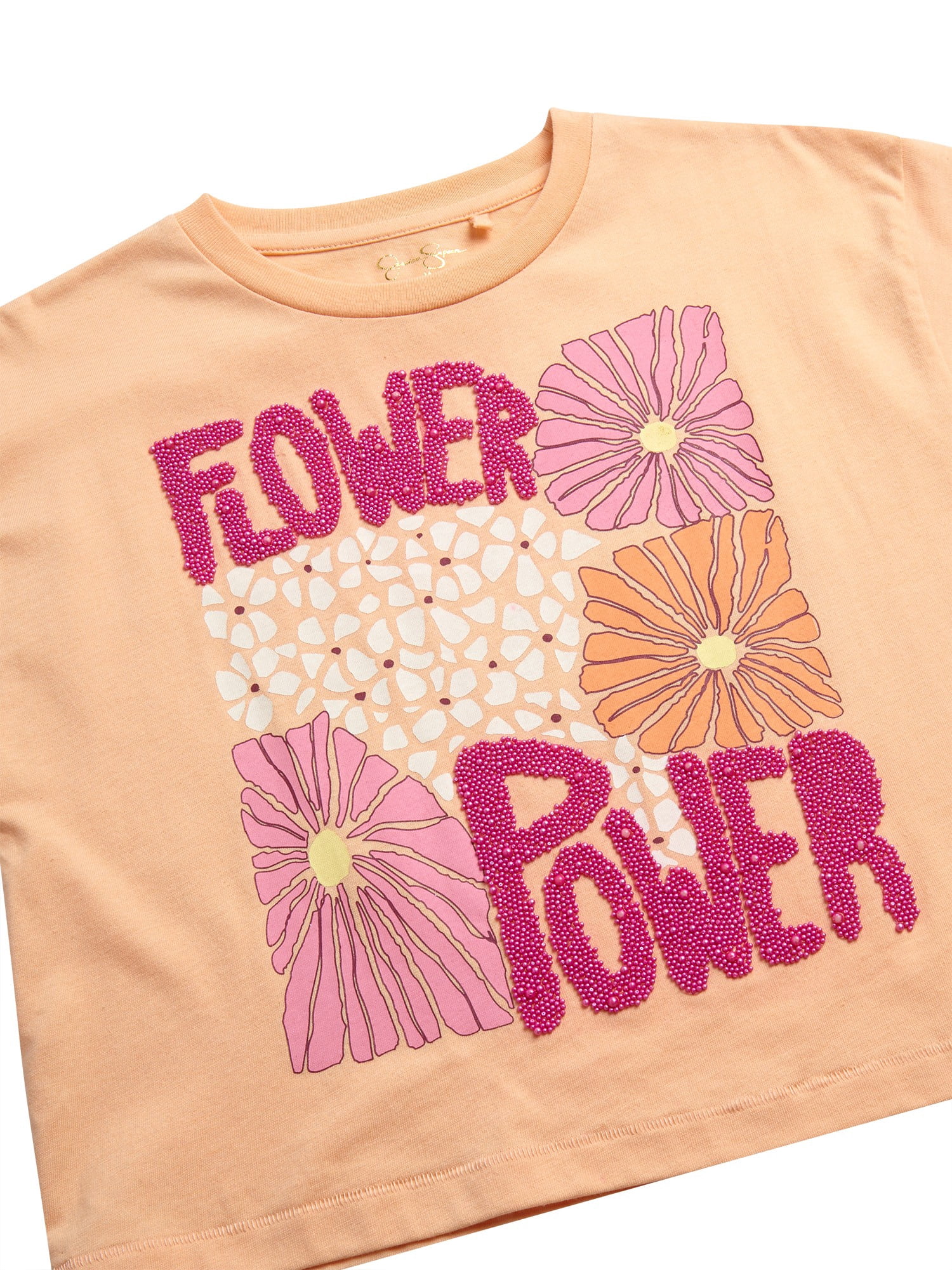 Jessica Simpson Girls' Embellished Graphic Tee with Short Sleeve, Sizes S (7)-XL (16)