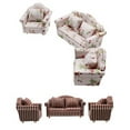 thumbnail image 6 of LeeQinersw Miniature Dollhouse Furniture Striped/Floral Sofa Couch with Cushions for Dolls Floral Armchair, 6 of 7