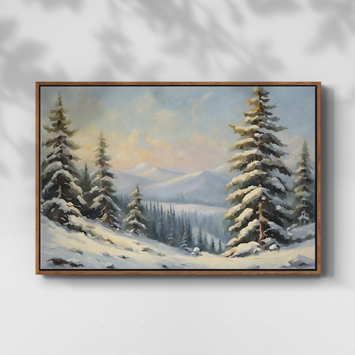 Vintage Landscape-CCIV By Wexford Home Framed in Walnut Wood Gallery Wrapped Canvas 27 in. x 41 in.