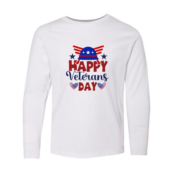 Inktastic Happy Veterans Day Long Sleeve Youth T-Shirt