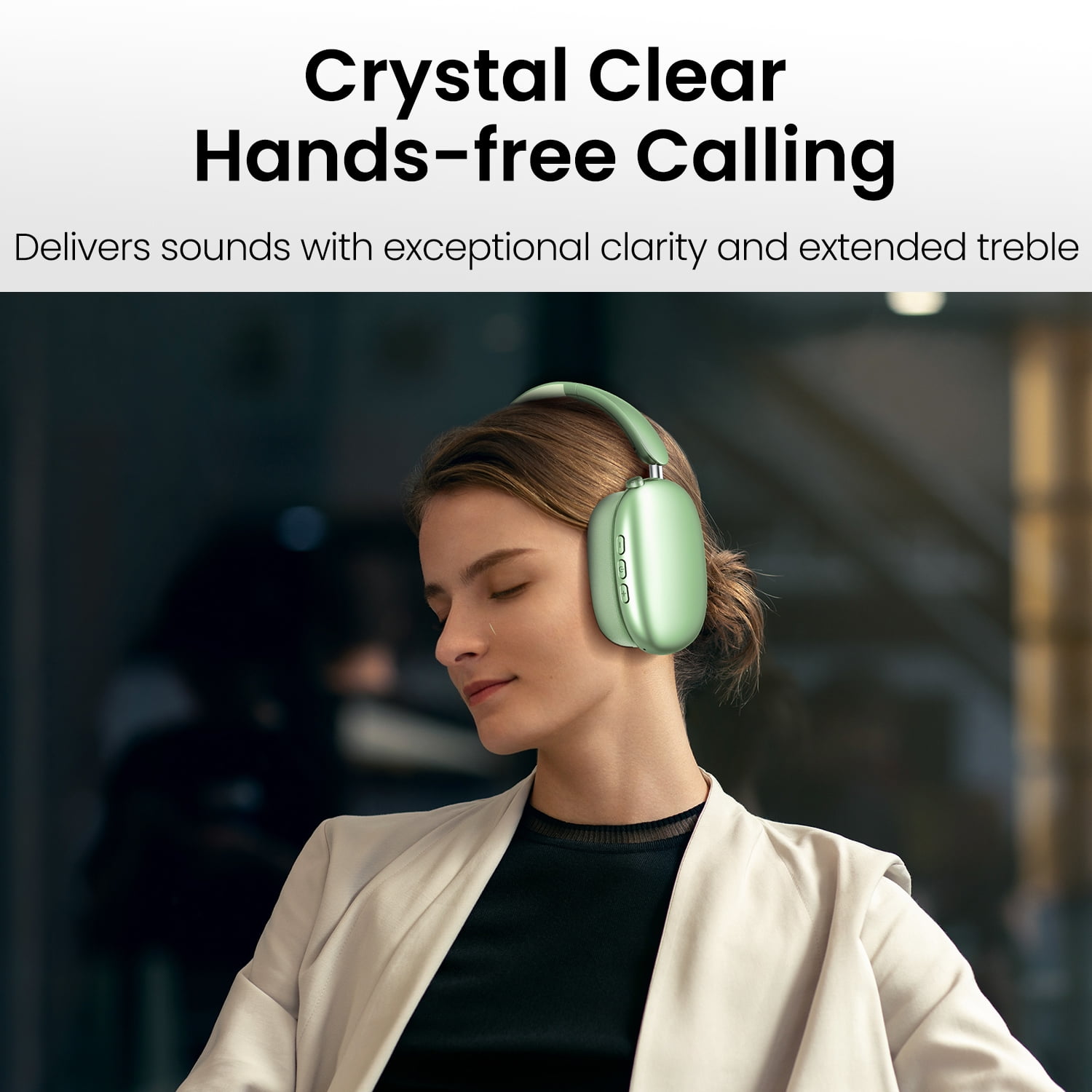 GASYESOY Y01 Bluetooth Headphones Wireless over Ear Noise Cancelling Headphones,36H Playtime Hi-Res Audio Foldable Lightweight for Travel, Home Office, Sport, Cellphone, PC Green
