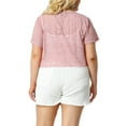 thumbnail image 3 of Agnes Orinda Plus Size Bolero Shrugs for Women Open Front Short Sleeve Crochet Lace Cropped Cardigans 1X Pink, 3 of 8