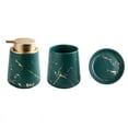 thumbnail image 3 of Marbling Texture Ceramic Bathroom Set Portable Soap Dispenser Mouthwash Cup Toothbrush Cup Lotion Bottle Soap Box, 3 of 8