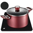 thumbnail image 3 of Silicone Trivets for Hot Dishes, Pots and Pans, Hot Pads for Kitchen, Red Silicone Pot Holders, Silicone Mats for Kitchen Quartz Counter Heat Resistant Mat, Flexible Table Trivet Mat Set 4, 3 of 5