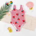 thumbnail image 2 of vigerkar Girls One Piece Swimwear Checker Print Bathing Suit for Kids Size 4-7 (Hot Pink, 6-7 Years), 2 of 5