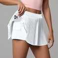 thumbnail image 4 of vigerkar Pleated Tennis Skirt for Women with Shorts Athletic Golf Skort Workout Running Sports Skirts Skorts with Pockets White, L, 4 of 6