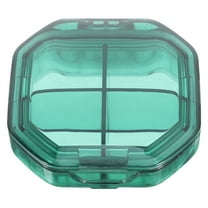 WASHWEPE 1Pcs Portable Daily Pill Case Green Plastic for Travel 2.4x2.4x0.8in