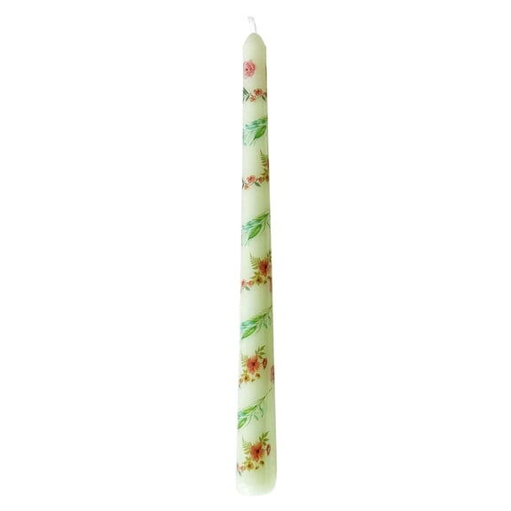 ToyKingdee Elegant Printed Floral Taper Candles for Weddings, Romantic Dinners, and Home Decor