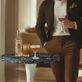 thumbnail image 4 of SEANATIVE 24 x 24 Inch Cocktail Table Topper Covers Small Round Table Cloth with Elastic Fit Washable Table Cloth Decorative Table Topper for Bar Pub Party, Mocha Pot Coffee Time Print, 4 of 7