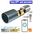 thumbnail image 2 of Door Lock, Variable Size Password Lock Fingerprint Door Lock Smart Door Lock Outdoor Door Lock Electronic Lock Tuya APP Cylinder Door ,Easy to Install, 2 of 6