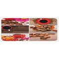 thumbnail image 1 of Coffee Kitchen Mat, Coffee Themed Collage of Mugs Polka Dots Flowers Beans Muffins Close up Photography, Plush Decorative Kitchen Mat with Non Slip Backing, 47" X 19", Brown Red, by Ambesonne, 1 of 1