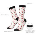 thumbnail image 6 of Honeii Chili Print Adult Socks,Crew Socks,Casual Calf Socks,Daily Wear Socks for Men & Women, Perfect for Sports, Casual and Everyday Use, 6 of 6