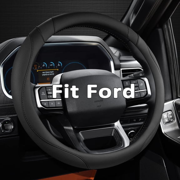West Llama Customized Auto Car Steering Wheel Cover for Ford F-150, F-250, F-350, Expedition (Black)