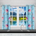 thumbnail image 2 of MKHERT Flamingo Window Curtain Kitchen Curtains Window Treatments 26x39 inch,Set of 2, 2 of 2