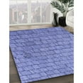 thumbnail image 3 of Ahgly Company Machine Washable Indoor Square Transitional Denim Blue Area Rugs, 8' Square, 3 of 7