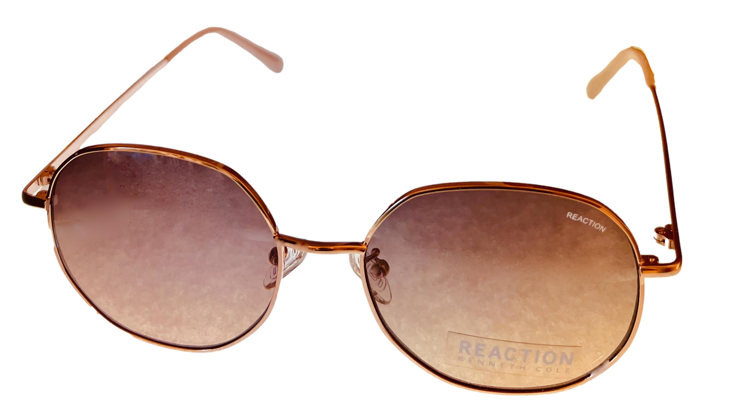Kenneth Cole Reaction Men's Round Gold Metal Gradient Sunglasses